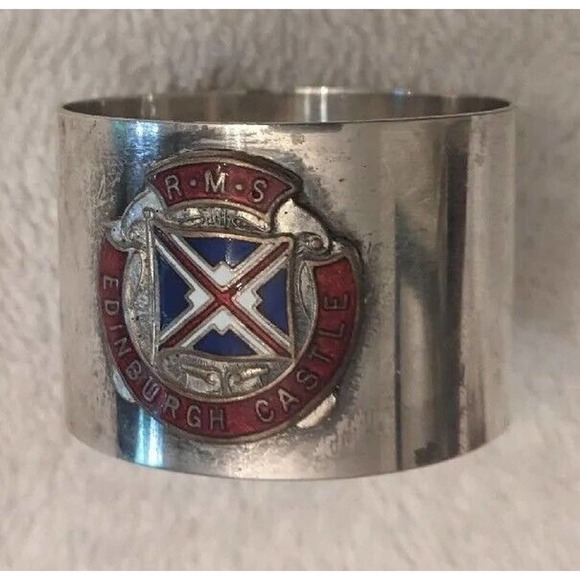 Rare Original Old RMS Edinburgh Castle Union Castle Line Napkin Ring B - Picture 1 of 4